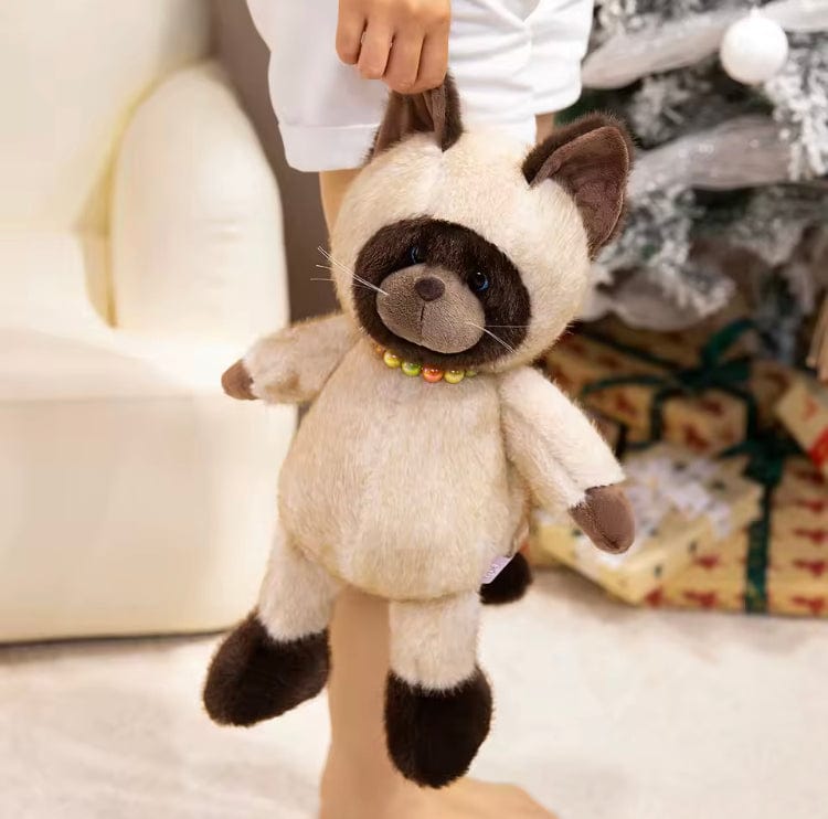 Creasowl Cartoon Siamese Katten Knuffel – Schattige Kawaii Kat Knuffel | Pluche Speelgoed & Cadeau