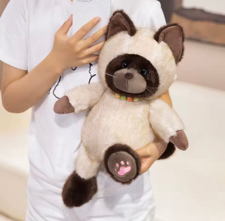 Creasowl Cartoon Siamese Katten Knuffel – Schattige Kawaii Kat Knuffel | Pluche Speelgoed & Cadeau