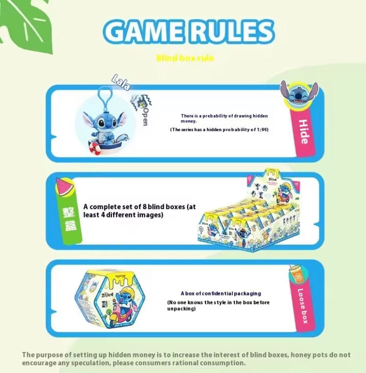 Creasowl Disney Lilo & Stitch Play Series Blind Box – Schattige Bear & Stitch Pluche Pop Sleutelhanger