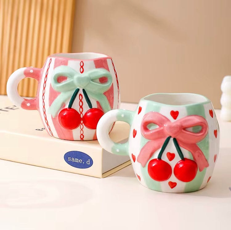 Creasowl Drinkware 3D Strikjes Mok – Schattige Keramische Mok in 4 Kleuren