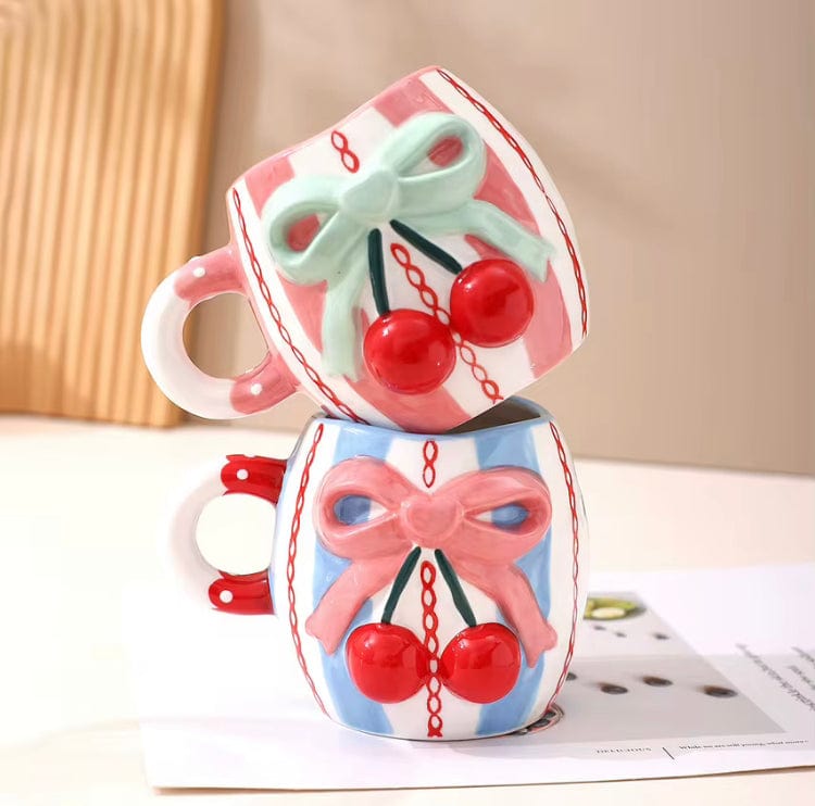 Creasowl Drinkware 3D Strikjes Mok – Schattige Keramische Mok in 4 Kleuren