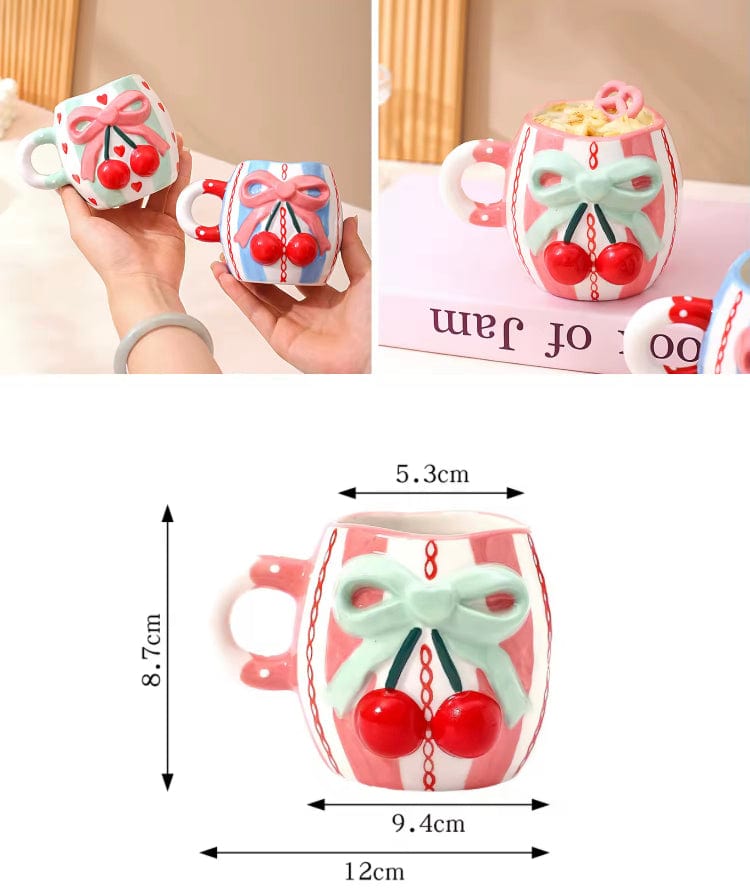 Creasowl Drinkware 3D Strikjes Mok – Schattige Keramische Mok in 4 Kleuren