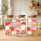 Creasowl Drinkware Coquette Cherries Glazen Beker 500 ml – met deksel & rietje