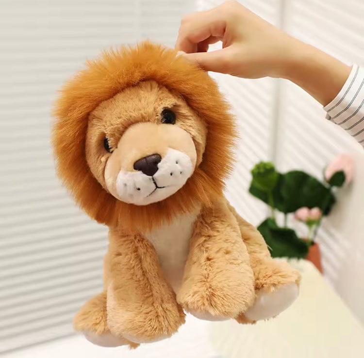 Creasowl Fuzzy Leeuw Knuffel 20cm 🦁 - Zachte Zittende Leeuw – Zachte Wildlife Plushie Cadeau