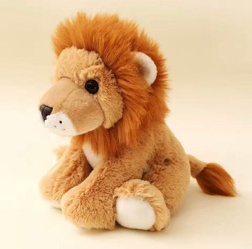 Creasowl Fuzzy Leeuw Knuffel 20cm 🦁 - Zachte Zittende Leeuw – Zachte Wildlife Plushie Cadeau