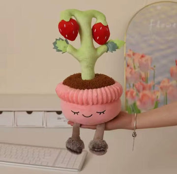 Creasowl Grappige Aardbei Potplant Knuffel 🍓 - Zachte Cartoon Fruit - Cute Decor & Kerstcadeau