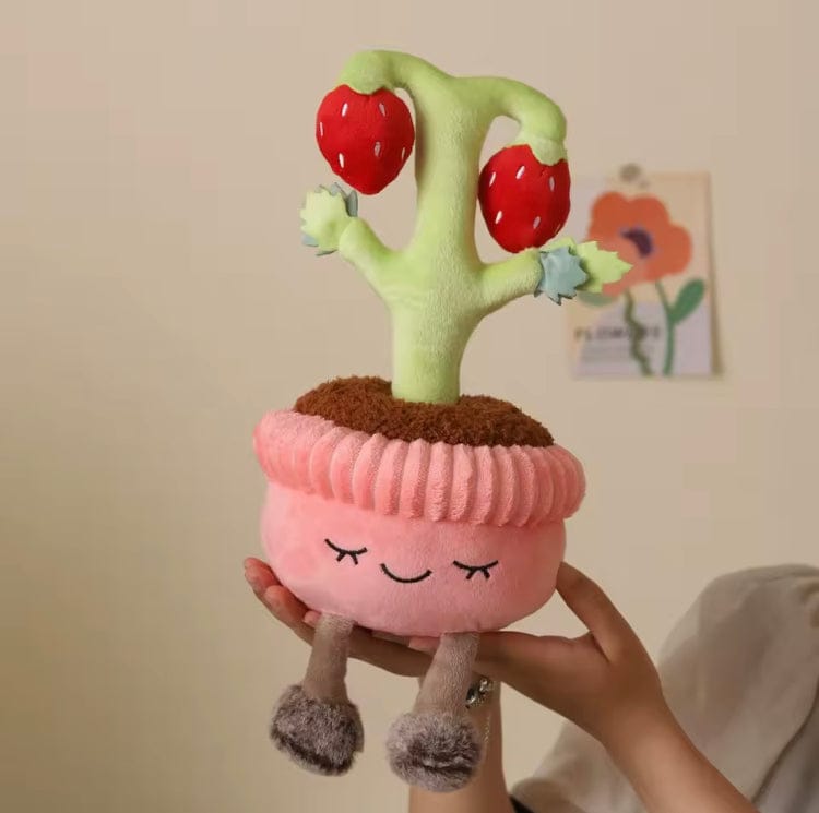 Creasowl Grappige Aardbei Potplant Knuffel 🍓 - Zachte Cartoon Fruit - Cute Decor & Kerstcadeau