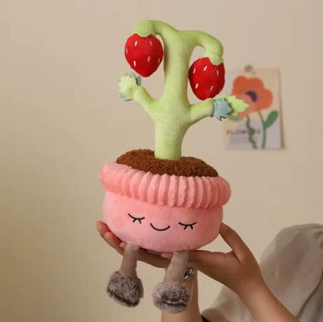 Creasowl Grappige Aardbei Potplant Knuffel 🍓 - Zachte Cartoon Fruit - Cute Decor & Kerstcadeau