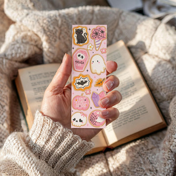 Creasowl Halloween Sugar Cookies Boekenlegger – Pompoen & Spookjes Design - Schattige Cadeau Boekenlegger voor Lezers