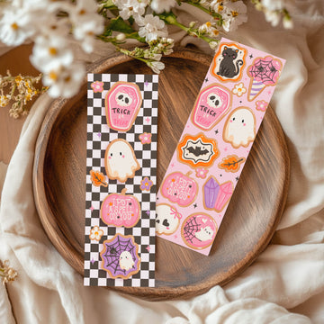 Creasowl Halloween Sugar Cookies Boekenlegger – Pompoen & Spookjes Design - Schattige Cadeau Boekenlegger voor Lezers