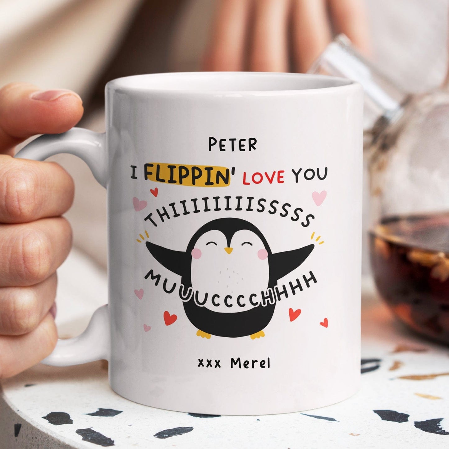 Creasowl I Flippin Love You Gepersonaliseerde Mok 325 ml