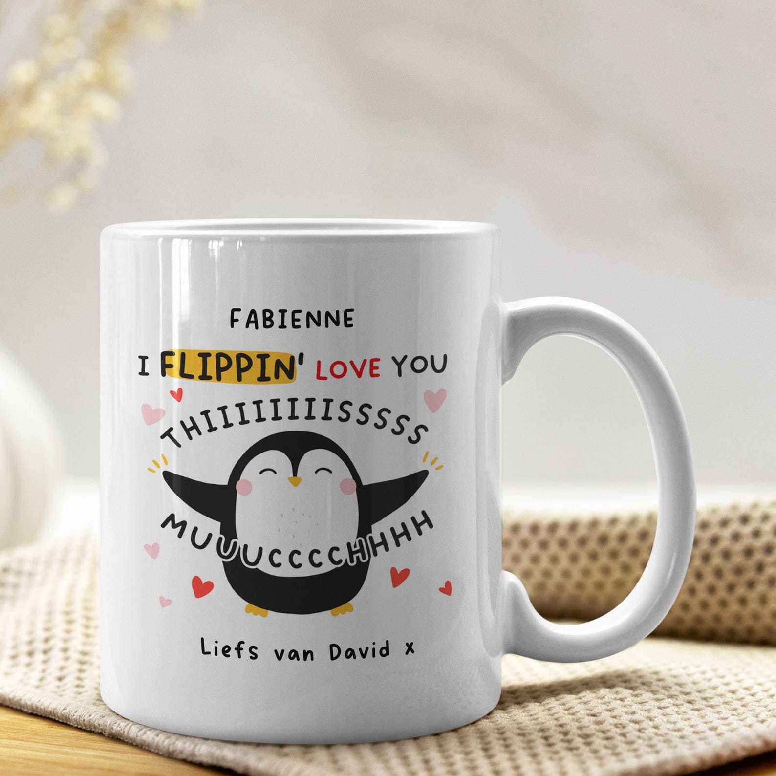 Creasowl I Flippin Love You Gepersonaliseerde Mok 325 ml