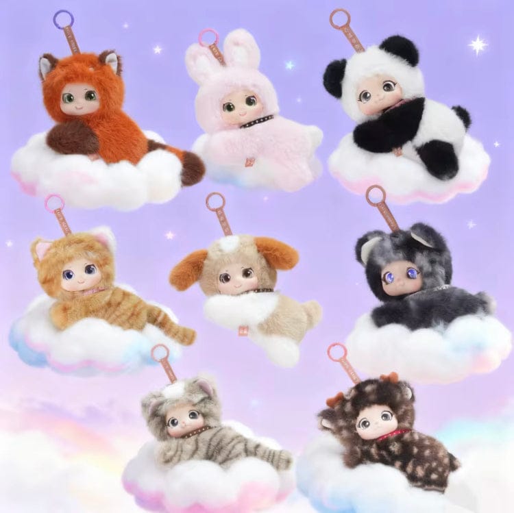 Creasowl Kawaii Patroon Knuffel Dier – Vinyl Knuffels Konijn, Kat & Streep - Tas hanger - Schattige Knuffel Pop