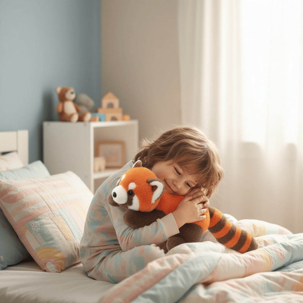 Creasowl Kawaii Rode Panda Knuffel 🐾 - Zacht Slaap Kussen & Cozy Metgezel 30cm - Licht verzwaard