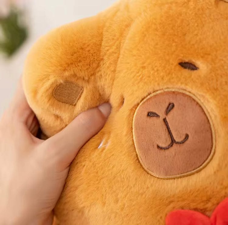 Creasowl Kerstkussen Capybara Peperkoek 32 cm - Schattig Pluche Kerstkussen - Gingerbread Capybara Knuffel