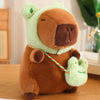 Creasowl Kikker Capybara Knuffel – Schattige Capybara met Mutsje en Tasje - 25cm