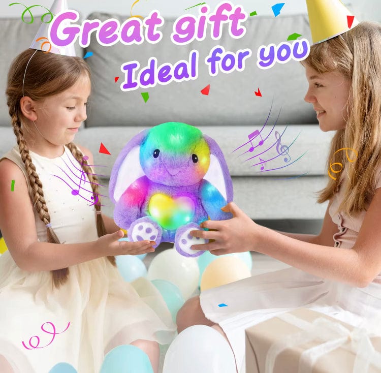 Creasowl Knuffel Konijn Paars met Licht – 30 cm – Zacht Pluche Konijntje – Lichtgevende Knuffel