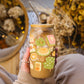 Creasowl Libbey Glazen Drinkbeker 500ml – Mason Jar met Cozy Sweater Patroon
