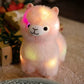 Creasowl Lichtgevende Alpaca Knuffel 27cm – Kawaii Pluche Alpaca Knuffel | Nachtlampje & Decoratie
