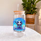 Creasowl Meditating Glazen Drinkbeker met Glazen Rietje en Deksel