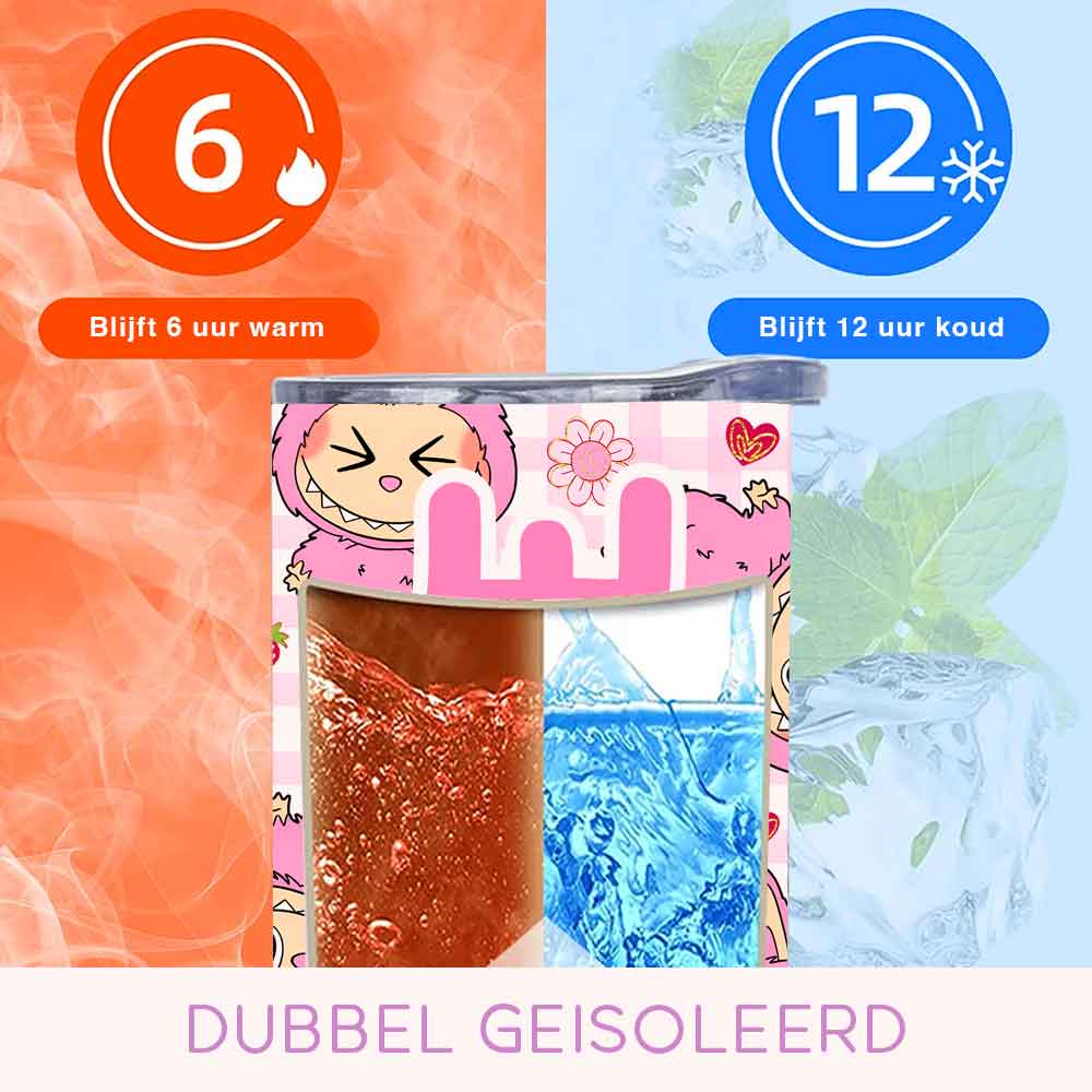 Creasowl Monsters Tumbler voor Kinderen met Naam – Gepersonaliseerde Kinderbeker