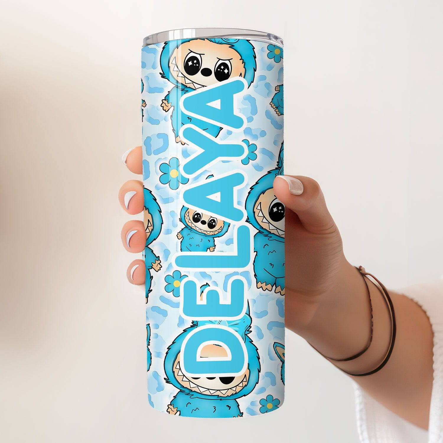 Creasowl Monsters Tumbler voor Kinderen met Naam – Gepersonaliseerde Kinderbeker