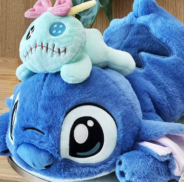 Creasowl Originele Disney 53CM Kawaii Stitch Knuffel – Liggende Stitch Pluche Pop & Sierkussen – Schattig Cadeau