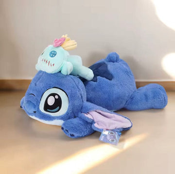 Creasowl Originele Disney 53CM Kawaii Stitch Knuffel – Liggende Stitch Pluche Pop & Sierkussen – Schattig Cadeau