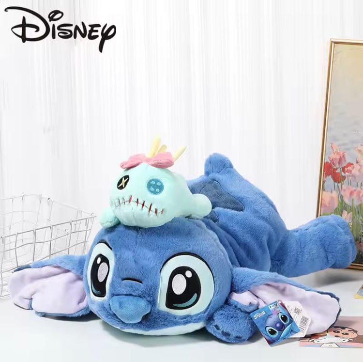 Creasowl Originele Disney 53CM Kawaii Stitch Knuffel – Liggende Stitch Pluche Pop & Sierkussen – Schattig Cadeau