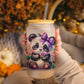 Creasowl Panda Glazen Drinkbeker – 500ml – Met Deksel & Glazen Rietje – Koffiebeker / Smoothiebeker / IJskoffie Glas – Herbruikbare Drinkmok