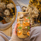 Creasowl Pumpkin Cherrie Glazen Beker 500 ml met Deksel & Glazen Rietje