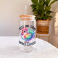 Creasowl Rise and Shine Mother Cluckers Glazen Beker 500 ml – met deksel & rietje