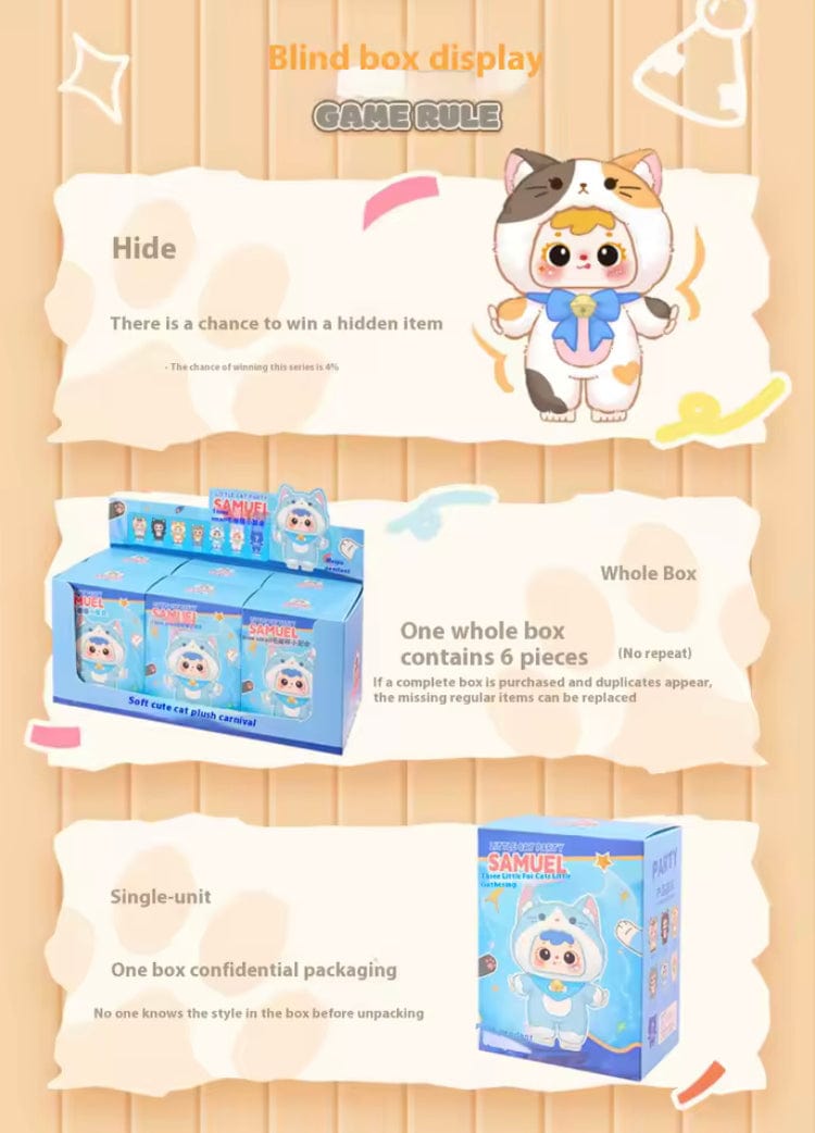 Creasowl Samuel Cat Party Blind Box – Mystery Pluche Kat