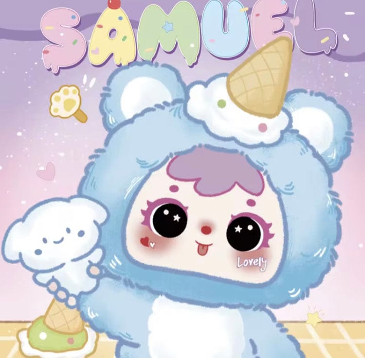 Creasowl Samuel Knuffel IJs Pluche Blind Box – Schattige Vinyl Pop - Tas Hanger, Sleutelhanger & Bureau Decoratie