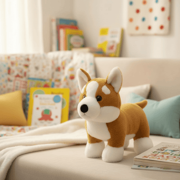 Creasowl Staande Corgi Knuffel 28cm – Zachte Pluche Hond