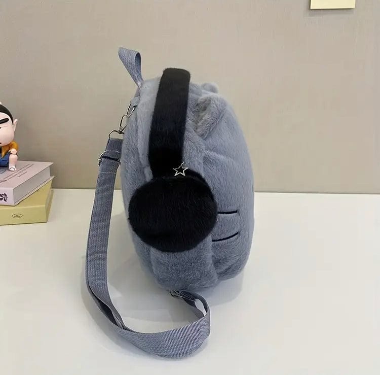 Creasowl Tas Kat met Koptelefoon – Kawaii Schoudertas 35x31 cm