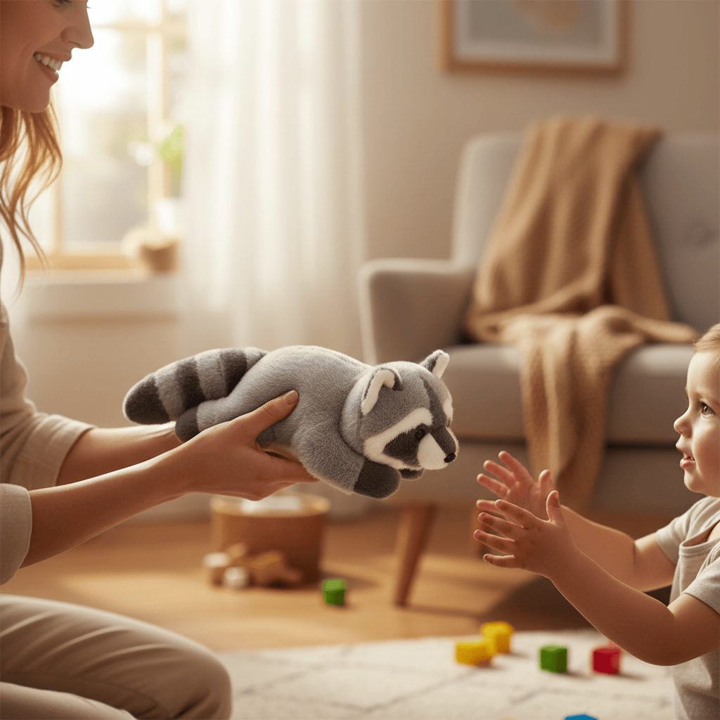 Creasowl Wasbeer Knuffel 30cm - Zacht Plush Kussen – Schattig Verjaardagscadeau 30cm