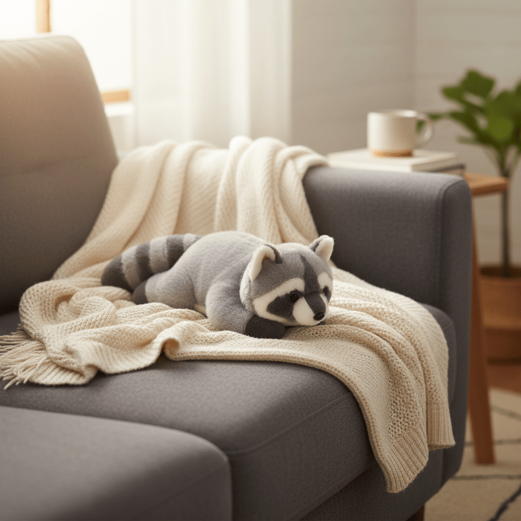 Creasowl Wasbeer Knuffel 30cm - Zacht Plush Kussen – Schattig Verjaardagscadeau 30cm