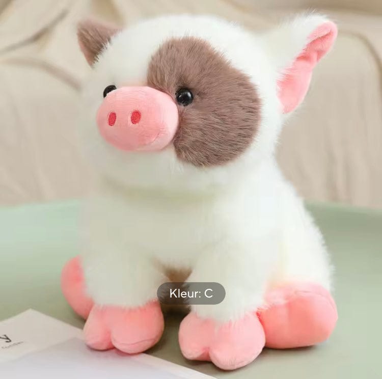 Creasowl Wit / 20cm Schattige Piggy Knorretje Knuffel 🐷 - Hoge Kwaliteit, Pluizige Zithouding – Warm & Cosy Speelgoed