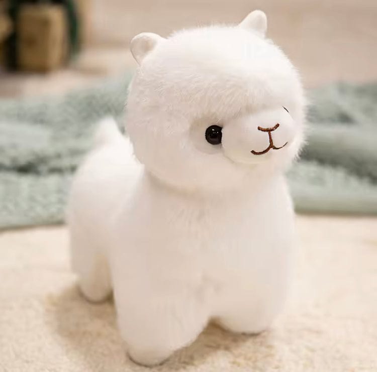 Creasowl Wit Lichtgevende Alpaca Knuffel 27cm – Kawaii Pluche Alpaca Knuffel | Nachtlampje & Decoratie