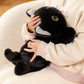 Creasowl Zwarte Kat Knuffel 40cm – Hoge Kwaliteit Superzachte Pluche Kat