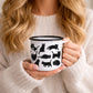 Creasowl® Zwarte Katten Enamel Mok – Stijlvolle Kattenmok