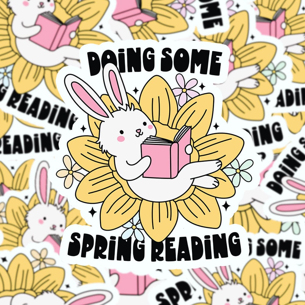 Doing some spring reading waterdichte vinyl sticker