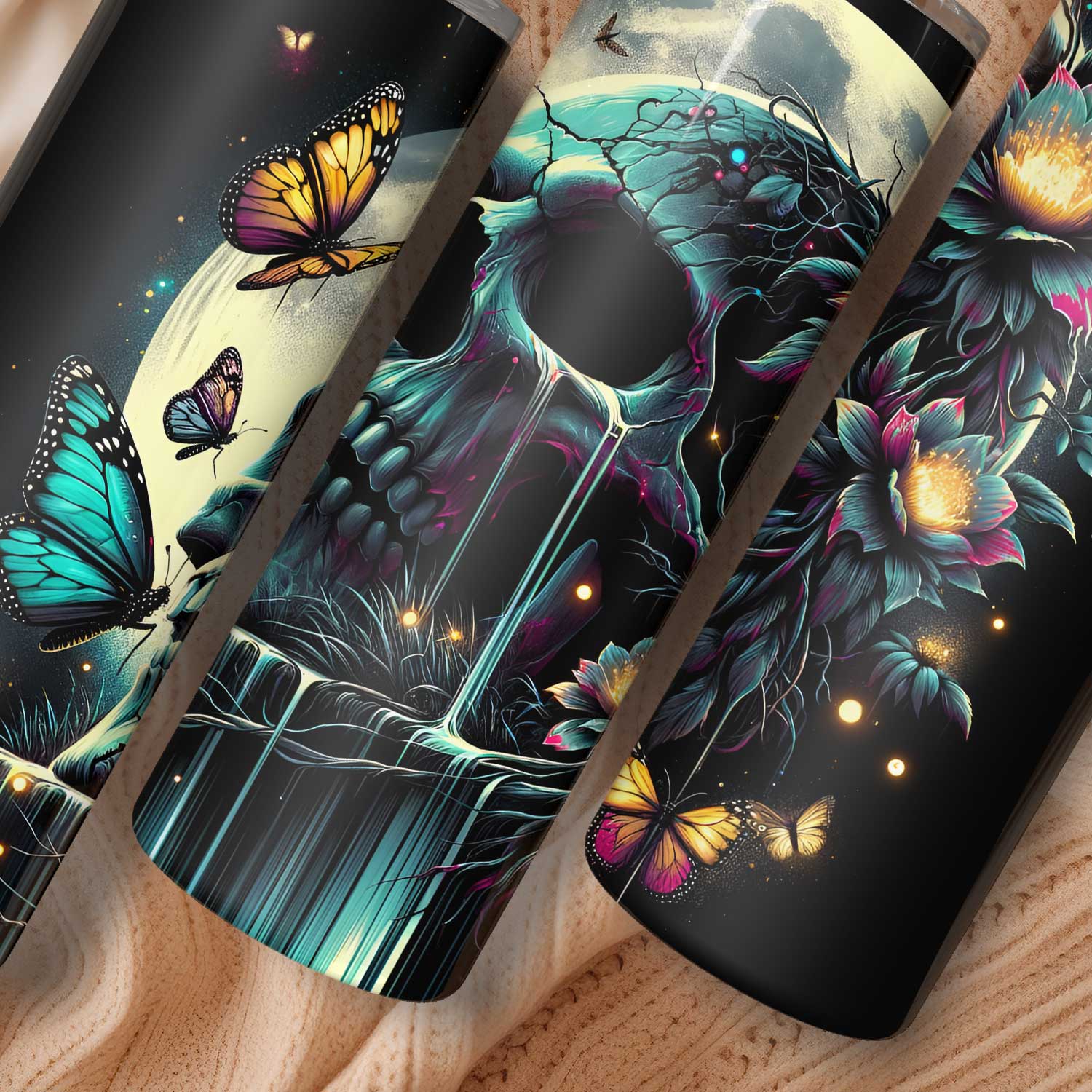 Doodshoofd met Bloemen Drinkbeker – Stoer en Stijlvol voor Elke Slok!