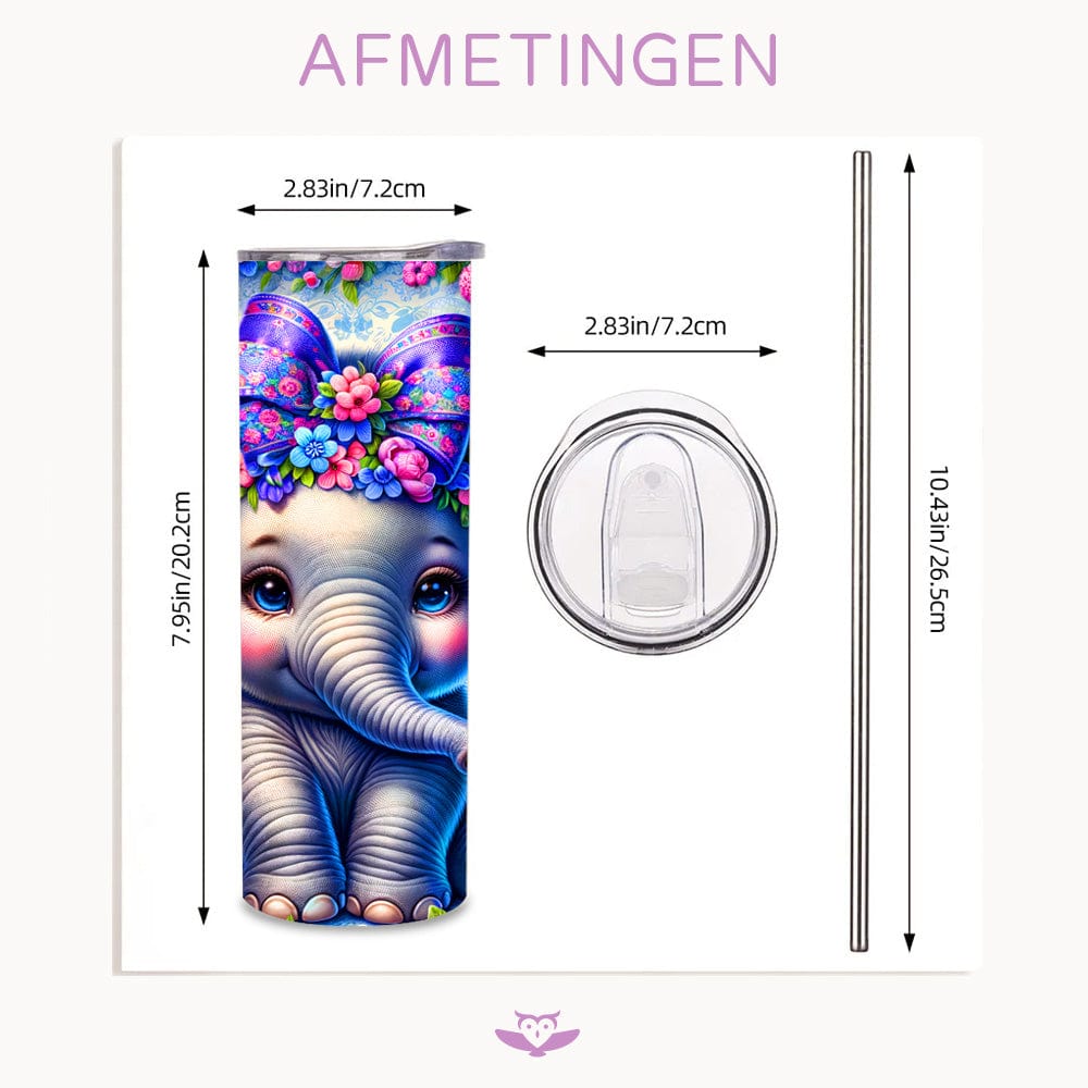 Drinkbeker met Schattig Olifantje - Duurzaam en Uniek