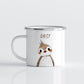 Drinkware Gepersonaliseerde Emaille Mok met Naam Kind – Bosdieren Mok 300ml – Kinder Campingmok met Vos, Beer & Bosdieren