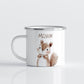 Drinkware Gepersonaliseerde Emaille Mok met Naam Kind – Bosdieren Mok 300ml – Kinder Campingmok met Vos, Beer & Bosdieren