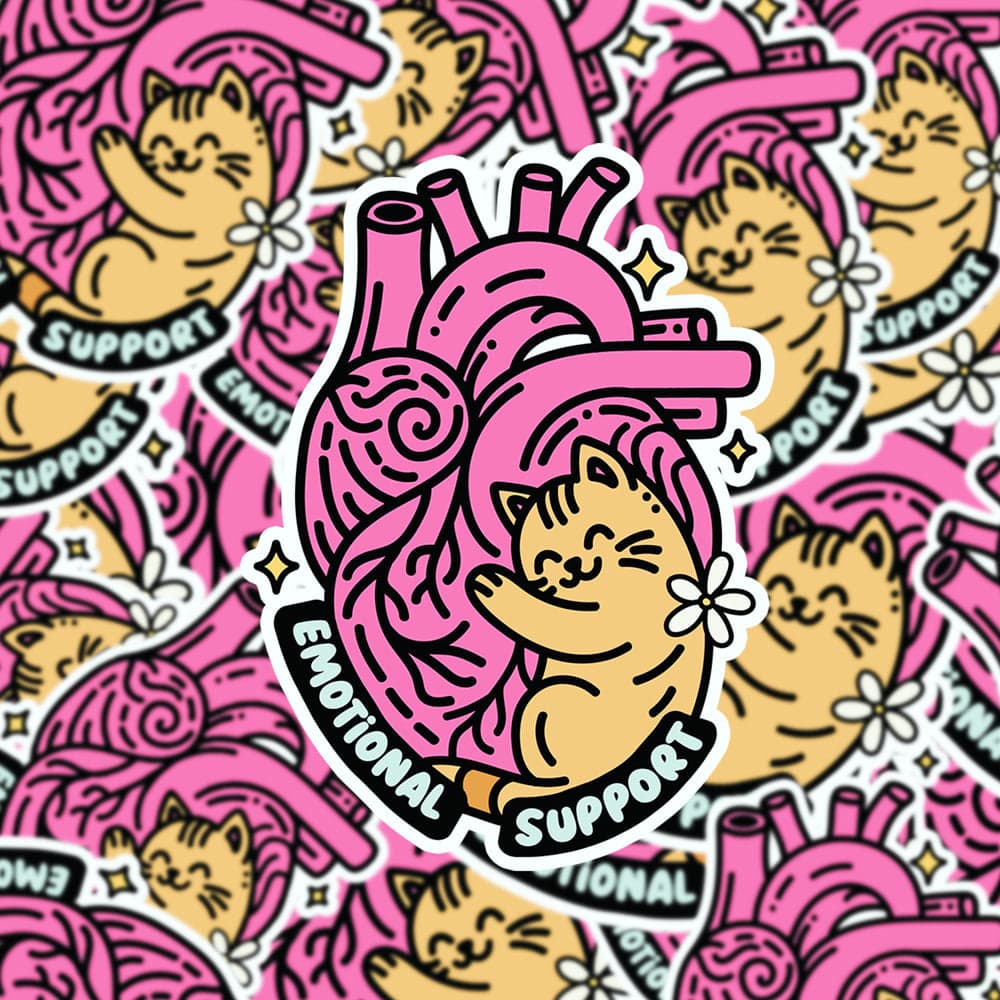 Emotional support waterdichte vinyl sticker