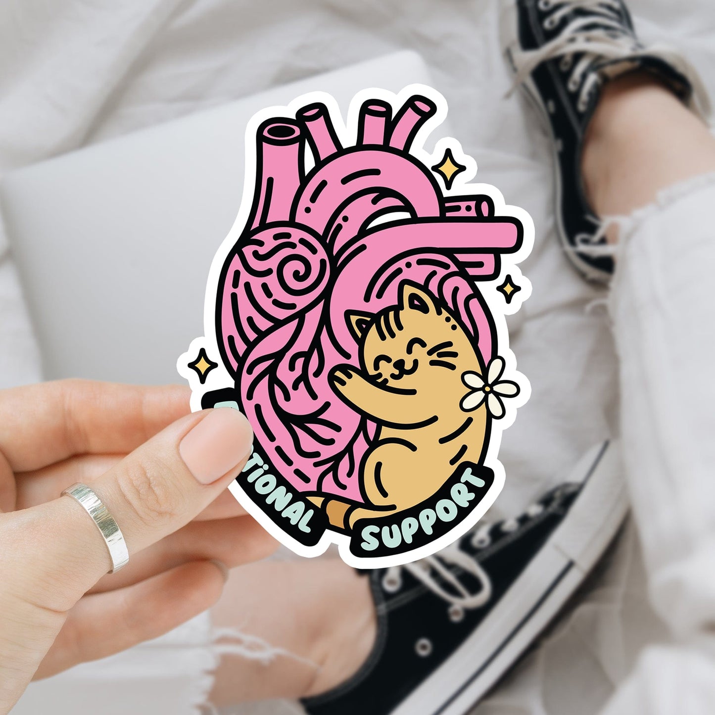 Emotional support waterdichte vinyl sticker