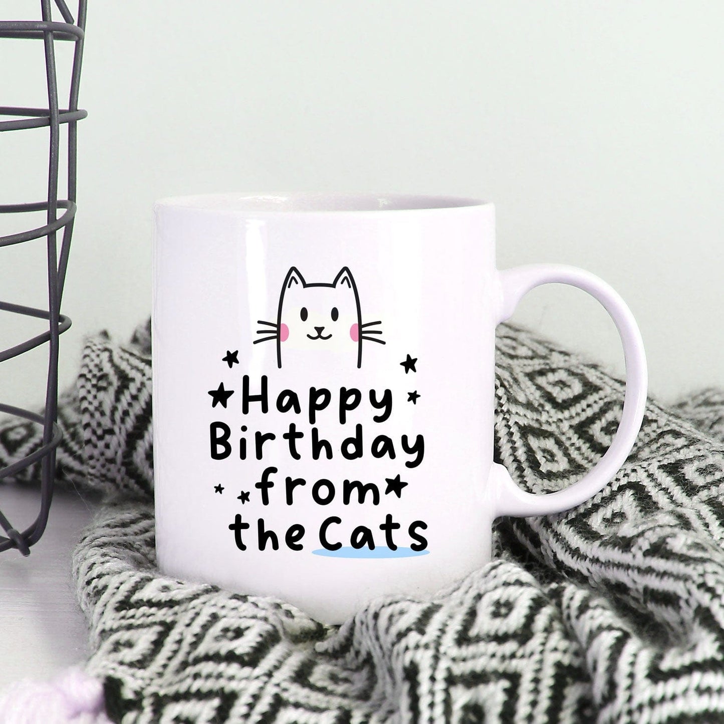 Gepersonaliseerde Kattenmok met Namen – “Happy Birthday from the Cats” – Uniek Cadeau voor Kattenliefhebbers